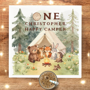 Watercolor Happy Camper 1e Verjaardag Servet