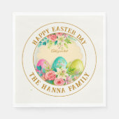 Watercolor Happy Easter Floral - Egg Rose Servet (Voorkant)