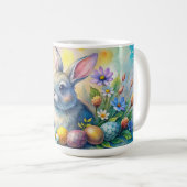 Watercolor Happy Easter Rabbit Koffiemok (Voorkant rechts)