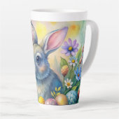 Watercolor Happy Easter Rabbit Latte Mok (Rechterhoek)