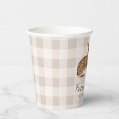 Watercolor Hare And Carrots Happy Easter Beige Papieren Bekers (Rechts)