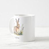 Watercolor Hare Country Wildlife Personalized Koffiemok (Voorkant links)