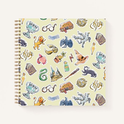 Watercolor Harry Potter-icoontjes Notitieboek (Voorkant)
