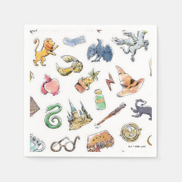 Watercolor Harry Potter-pictogrammen Servet