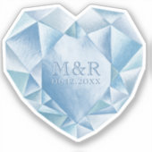 Watercolor Hart Diamant 60ste Huwelijksverjaardag Sticker (Voorkant)