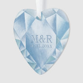 Watercolor Hart Diamanten 60ste Huwelijksverjaarda Ornament (voorkant)