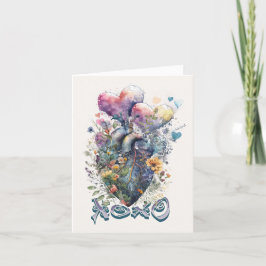 Watercolor Hart Feestdagen Kaart