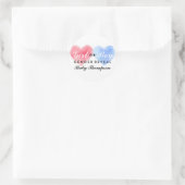 Watercolor Hart Geslacht Reveal Feest Sticker (Tas)