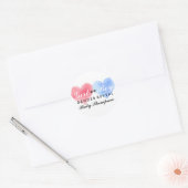 Watercolor Hart Geslacht Reveal Feest Sticker (Envelop)