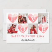Watercolor Hart Liefde Foto Collage Valentijn Feestdagenkaart (Voorkant)