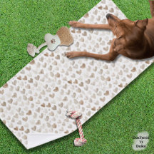 Watercolor Hart Patroon Zachte Beige Handdoek voor