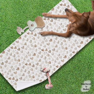 Watercolor Hart Patroon Zachte Beige Handdoek voor