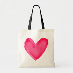 Watercolor Hart Roze Rood Liefde - Trouwen Tote Bag