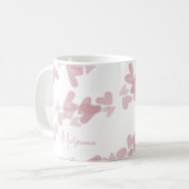 Watercolor Hart Stempels Roze Script Naam Koffiemok (Voorkant links)