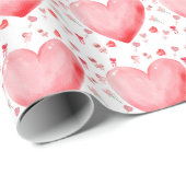 Watercolor Hart Valentijnsverpakkings Papier (Rol Hoek)