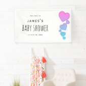 Watercolor Harten Baby Shower Bord Spandoek (Insitu)