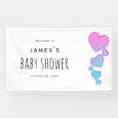 Watercolor Harten Baby Shower Bord Spandoek (Horizontaal)
