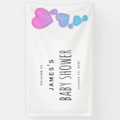Watercolor Harten Baby Shower Bord Spandoek (Verticaal)