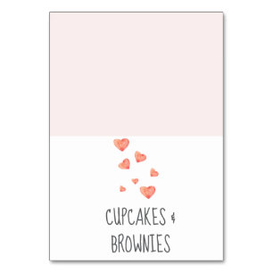 Watercolor Harten Baby Shower Tafelkaarten Kaart