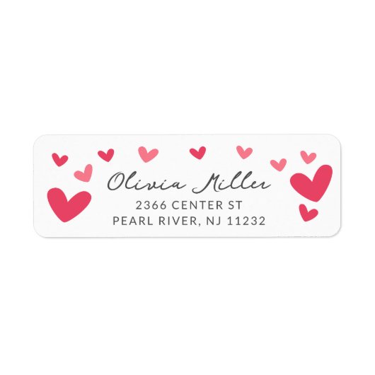 Watercolor Harten Bruiloftsetiket Etiket (Voorkant)