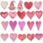 Watercolor Harten en Twee Kabouters Sticker (Voorkant)