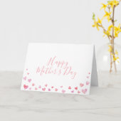 Watercolor Harten Gelukkige Moederdag Kaart (Gele Bloem)