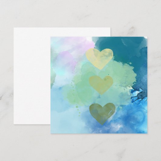 Watercolor Harten Kaart (Voorkant / Achterkant)