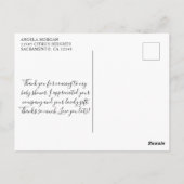 Watercolor Harten Licht Roze Baby Shower Bedankt Briefkaart (Achterkant)