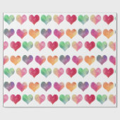 Watercolor Harten - Liefde Cadeaupapier (Vlak)