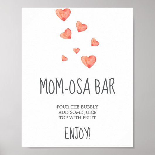 Watercolor Harten Moeder-osa Bar Bord Poster (Voorkant)