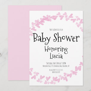 Watercolor Harten Stempel Krans Baby Shower  Kaart