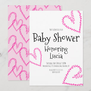 Watercolor Harten Stempel Krans Liefde Baby Shower Kaart
