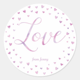 Watercolor Harten Valentijnsdag Cadeau Sticker