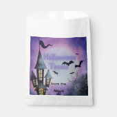 Watercolor Haunted House Halloween Treat Bedankzakje (Voorkant)