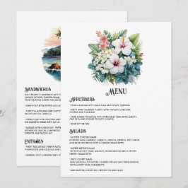 Watercolor Hawaï Destillatie Bruiloft Menu
