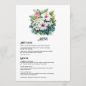 Watercolor Hawaï Destillatie Bruiloft Menu (Voorkant)