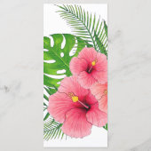 Watercolor Hawaiaanse Aloha Luau Bruiloftsmenu Menu (Achterkant)