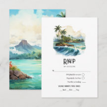 Watercolor Hawaïaanse Bestemming Trouwfeest