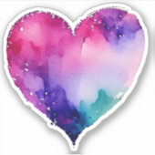watercolor Heart # 1 Sticker (Voorkant)