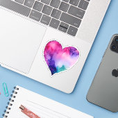 watercolor Heart # 1 Sticker (Laptop met iPhone)