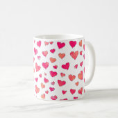 Watercolor Heart Pattern Art Koffiemok (Voorkant rechts)