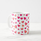 Watercolor Heart Pattern Art Koffiemok (Voorkant links)