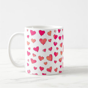 Watercolor Heart Pattern Art Koffiemok