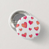 Watercolor Heart Pattern Art Ronde Button 3,2 Cm (Voorkant /achterkant)
