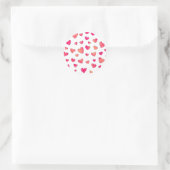 Watercolor Heart Pattern Art Ronde Sticker (Tas)