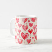 Watercolor Heart Pattern Collection Koffiemok (Voorkant links)