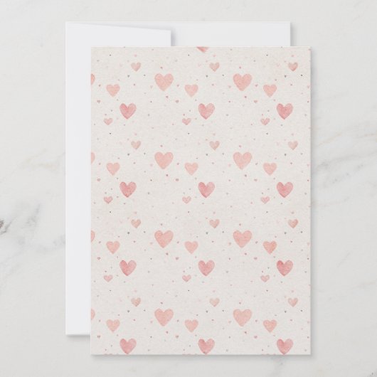 Watercolor Heart Pattern Invitation Kaart (Voorkant)