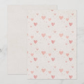 Watercolor Heart Pattern Invitation Kaart (Voorkant / Achterkant)