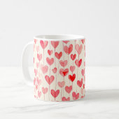 Watercolor Heart Pattern  Koffiemok (Voorkant links)