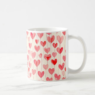 Watercolor Heart Pattern  Koffiemok